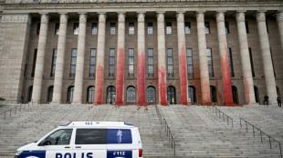 Environmentalists smear Finland's parliament in red paint