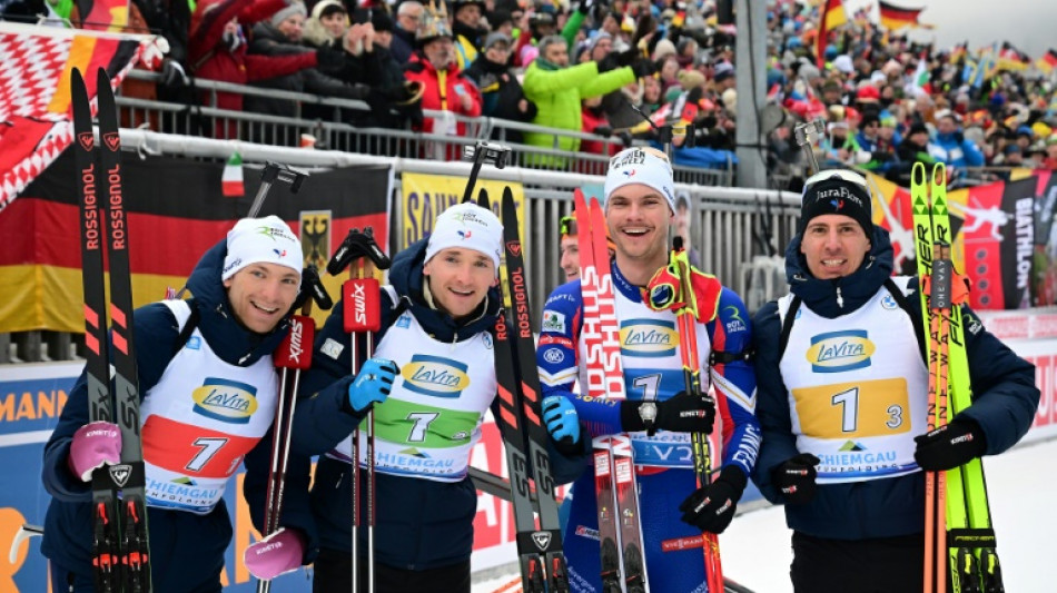 Biathlon: troisième victoire d'affilée pour le relais français, un record