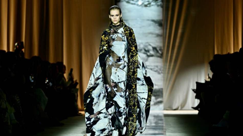 Animal prints turn to stone at Roberto Cavalli for Milan Fashion Week