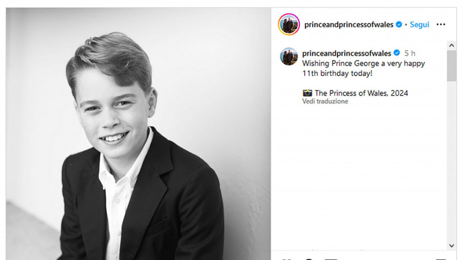 Il principe George ha 11 anni, foto e auguri da William e Kate