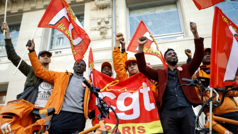 Manifestation de livreurs de Just Eat en France contre un plan de licenciements