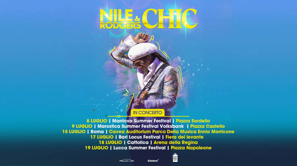 Nile Rodgers & Chic in Italia per 6 live a luglio 2025